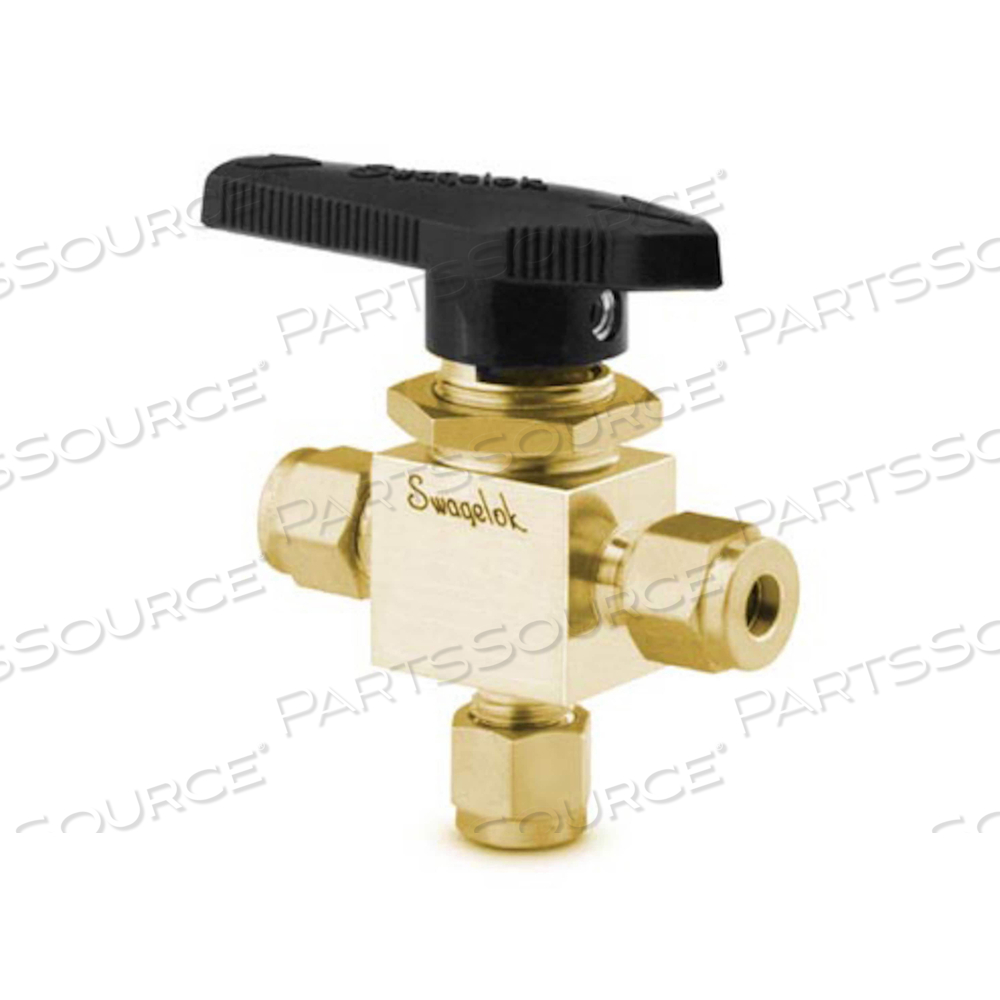 3-WAY BRASS BALL VALVE, 1/4 IN, TUBE CONNECTIONS by Swagelok 3-WAY BRASS BALL VALVE, 1/4 IN, TUBE CONNECTIONS by Swagelok