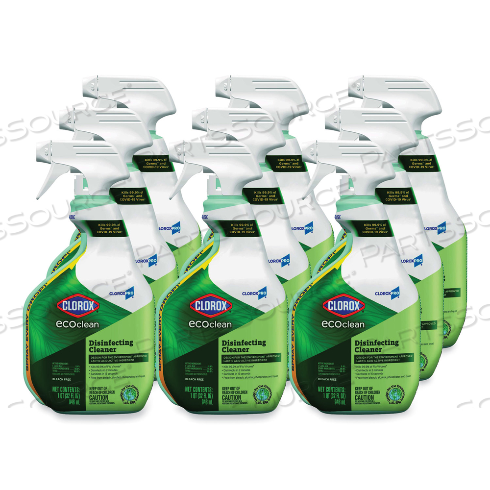 CLOROX PRO ECOCLEAN DISINFECTING CLEANER, UNSCENTED, 32 OZ SPRAY BOTTLE by Clorox CLOROX PRO ECOCLEAN DISINFECTING CLEANER, UNSCENTED, 32 OZ SPRAY BOTTLE by Clorox