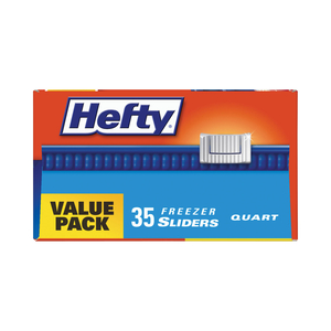 SLIDER BAGS, 1 QT, 2.5 MIL, 7" X 8", CLEAR by Hefty