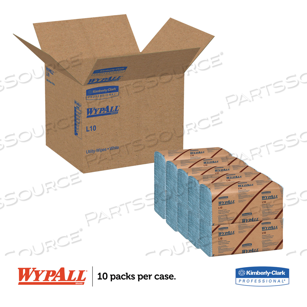 L10 WINDSHIELD TOWELS, 1-PLY, 9.1 X 10.25, LIGHT BLUE, 224/PACK by WypAll