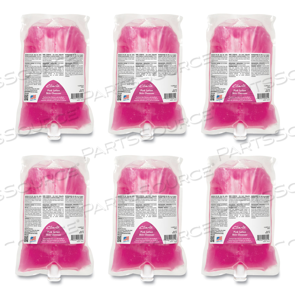 PINK LOTION SKIN CLEANSER, CLEAN BOUQUET, 1,000 ML REFILL BAG, 6/CARTON by Betco Corporation