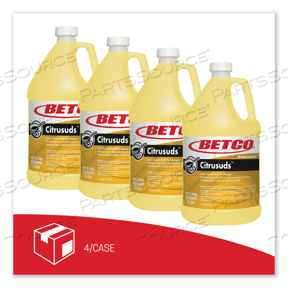 SYMPLICTY CITRUSUDS MANUAL DISHWASHING DETERGENT, LEMON SCENT, 1 GAL BOTTLE by Betco Corporation