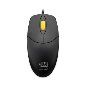 IMOUSE W3 WATERPROOF ANTIMICROBIAL MOUSE WITH MAGNETIC SCROLL WHEEL, USB 2.0, LEFT/RIGHT HAND USE, BLACK by Adesso, Inc.