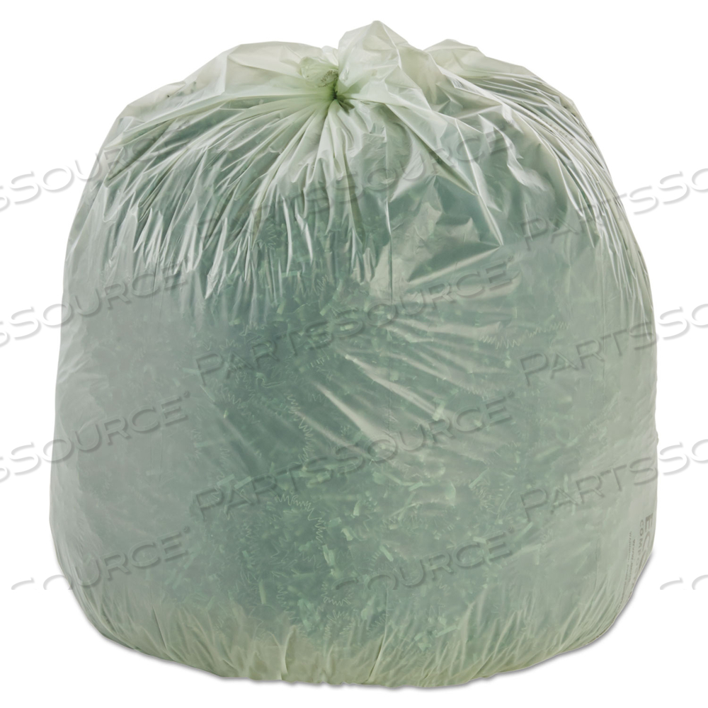 ECOSAFE-6400 BAGS, 30 GAL, 1.1 MIL, 30" X 39", GREEN by Envision ECOSAFE-6400 BAGS, 30 GAL, 1.1 MIL, 30" X 39", GREEN by Envision