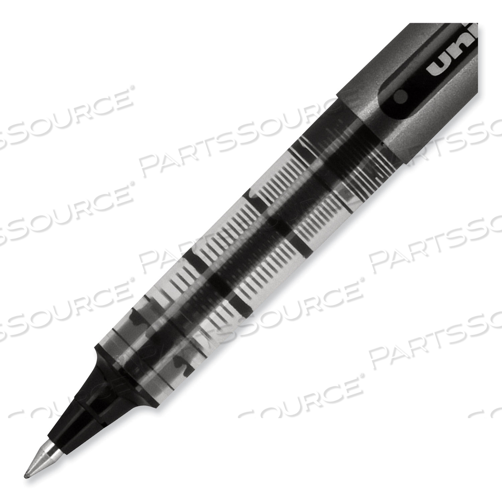 VISION ROLLER BALL PEN, STICK, MICRO 0.5 MM, BLACK INK, BLACK/GRAY BARREL by Uni-Ball
