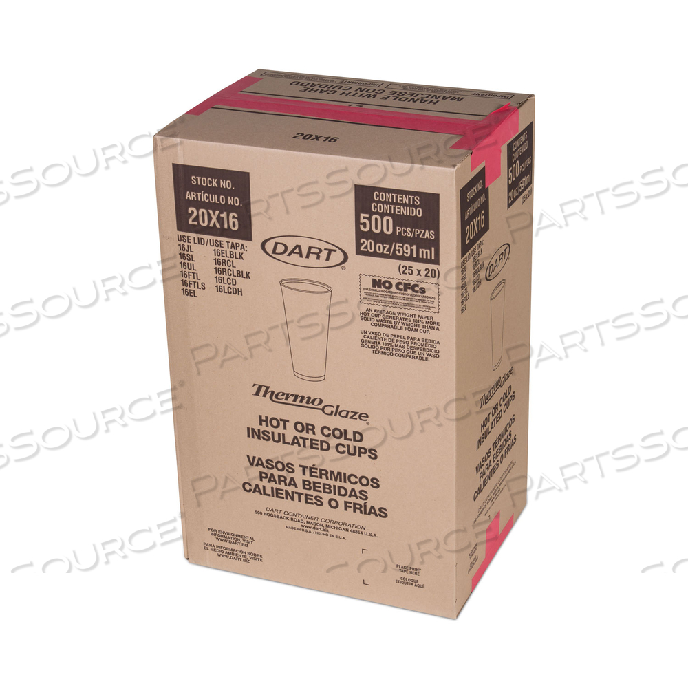CAFE G FOAM HOT/COLD CUPS, 20 OZ, BROWN/RED/WHITE by Dart Container Corporation CAFE G FOAM HOT/COLD CUPS, 20 OZ, BROWN/RED/WHITE by Dart Container Corporation