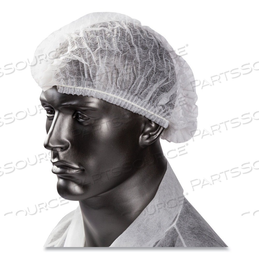 LATEX-FREE OPERATING ROOM CAP, PLEATED, POLYPROPYLENE, 21", WHITE, 100 CAPS/PACK by Royal Paper