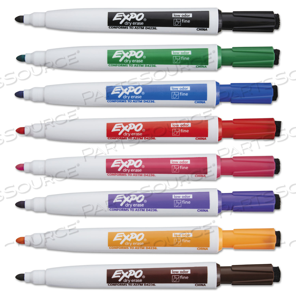 MAGNETIC DRY ERASE MARKER, FINE BULLET TIP, ASSORTED COLORS 