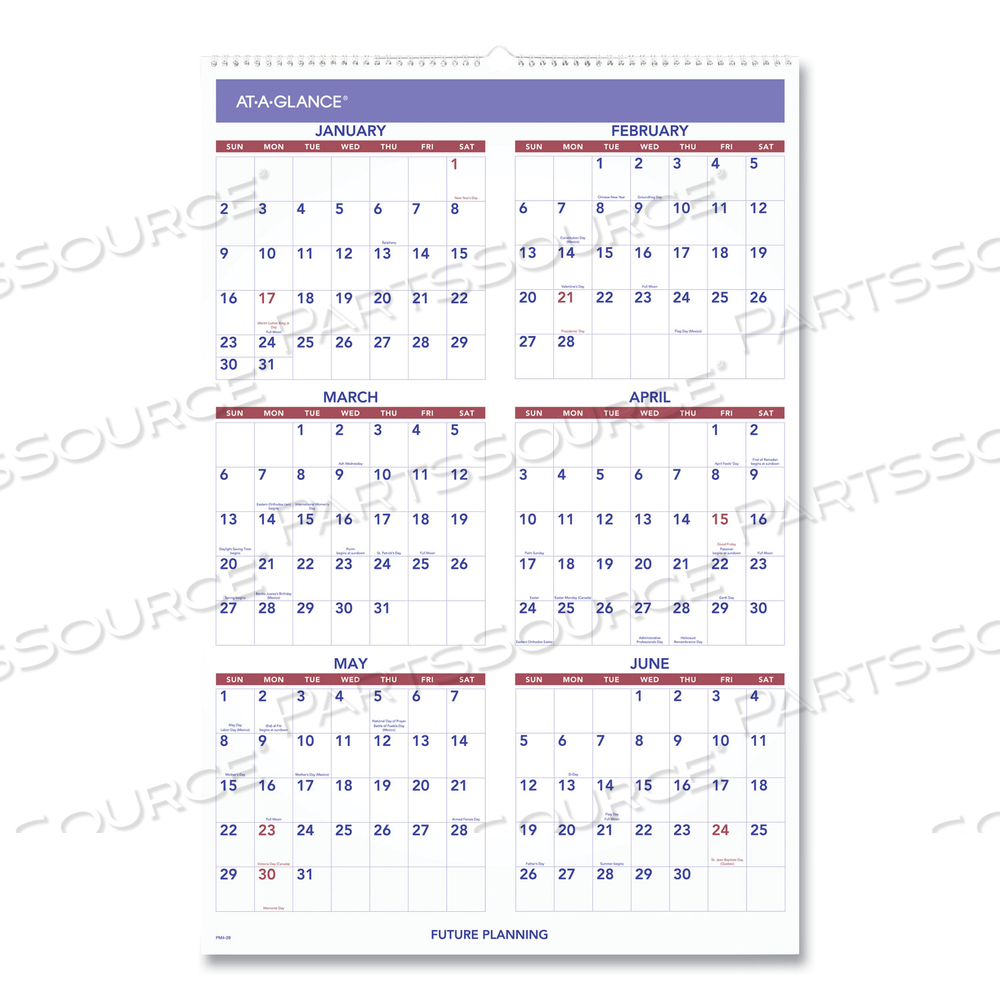 MONTHLY WALL CALENDAR WITH RULED DAILY BLOCKS, 20 X 30, WHITE SHEETS, 12-MONTH (JAN TO DEC): 2023 