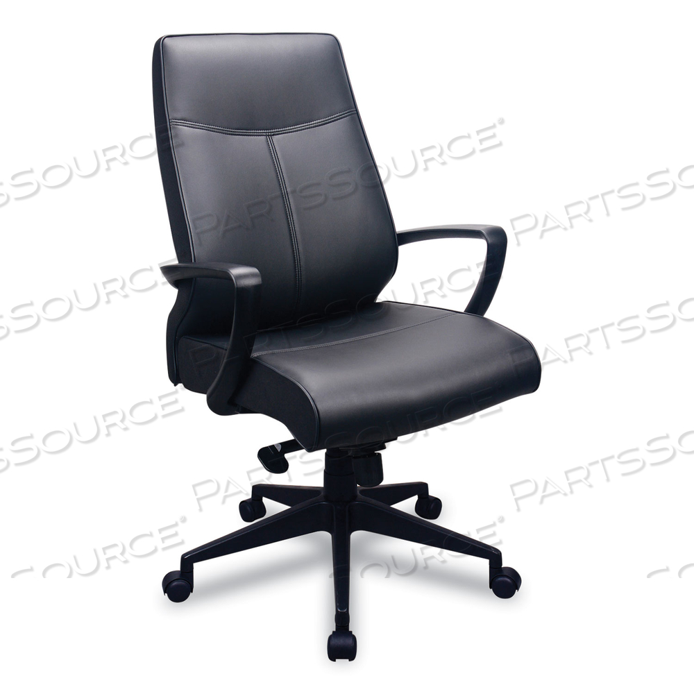 300 LEATHER HIGH-BACK CHAIR, SUPPORTS UP TO 250 LB, 19.57" TO 22.56" SEAT HEIGHT, BLACK by Tempur-Pedic by Raynor