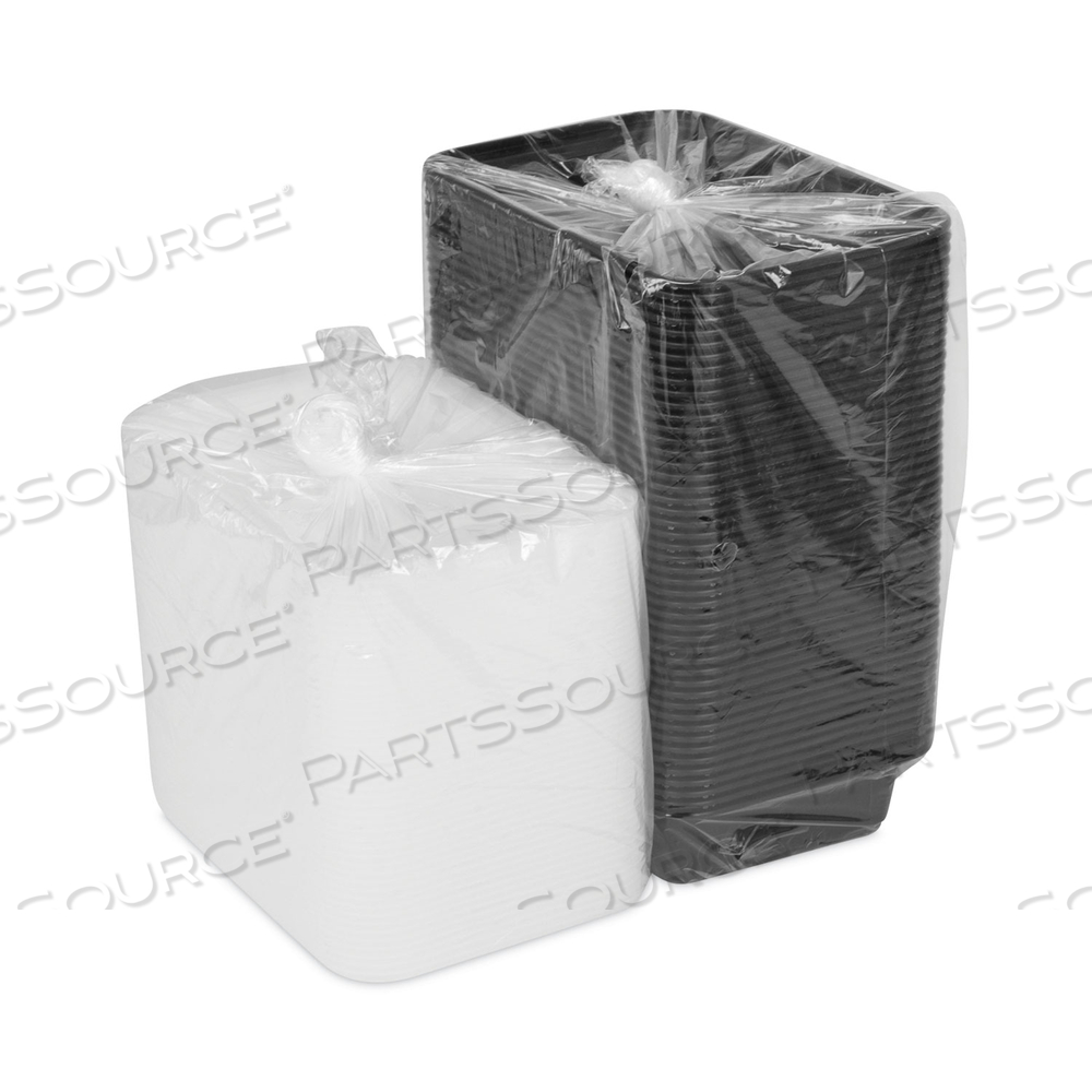 NEWSPRING VERSATAINER MICROWAVABLE CONTAINERS, 38 OZ, 6 X 8.5 X 2, BLACK/CLEAR, PLASTIC by Pactiv