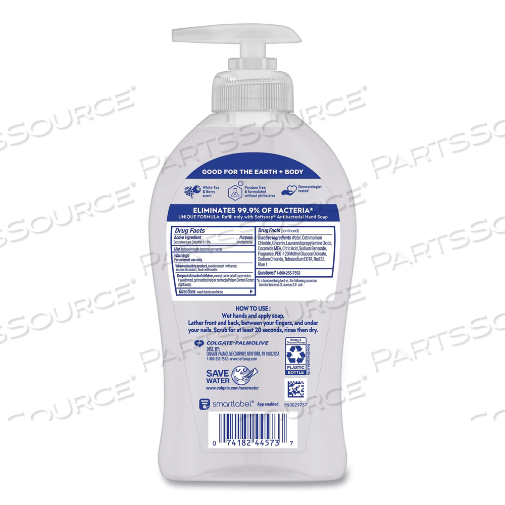ANTIBACTERIAL HAND SOAP, WHITE TEA AND BERRY FUSION, 11.25 OZ PUMP BOTTLE by Softsoap