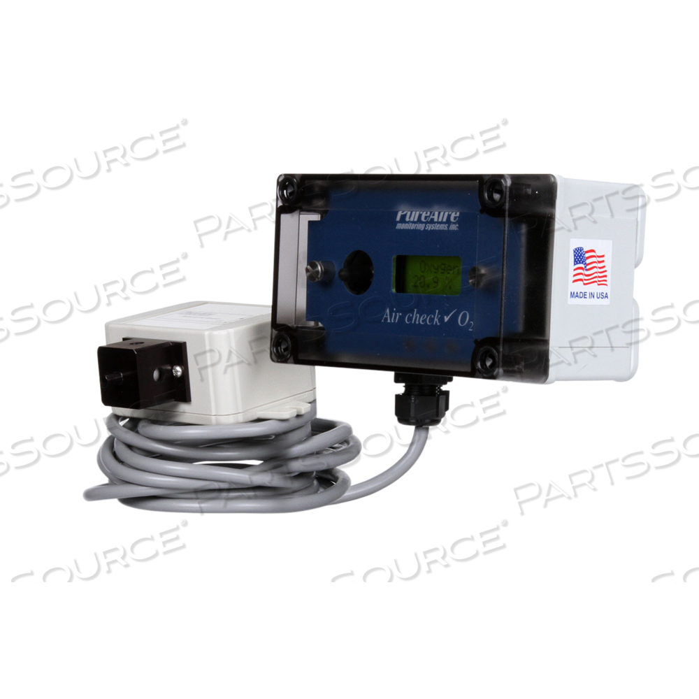 OXYGEN MONITOR, +/-1%, 250 MA, -40 TO 55 DEG C, 24 VDC, 6.5 IN X 4.5 IN X 3.25 IN, 1.6 LB, 0 TO 25% RANGE, MEETS CE by PureAire Monitoring Systems, Inc. OXYGEN MONITOR, +/-1%, 250 MA, -40 TO 55 DEG C, 24 VDC, 6.5 IN X 4.5 IN X 3.25 IN, 1.6 LB, 0 TO 25% RANGE, MEETS CE by PureAire Monitoring Systems, Inc.