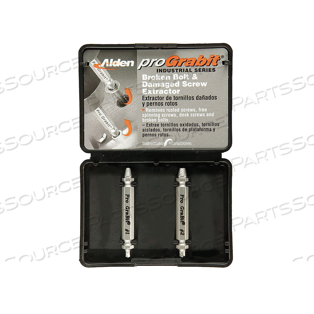 SCREW EXTRACTOR SET 2PC HSS PLASTIC CASE by Alden