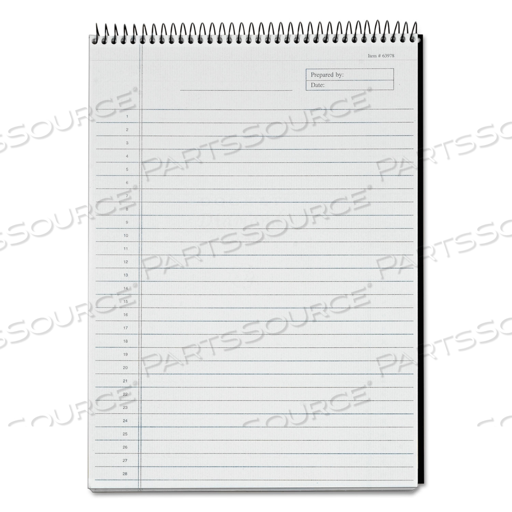DOCKET DIAMOND TOP-WIRE RULED PLANNING PAD, WIDE/LEGAL RULE, BLACK COVER, 60 WHITE 8.5 X 11.75 SHEETS by Tops