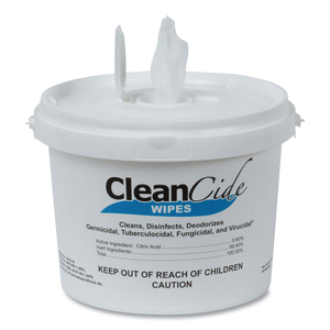 CLEANCIDE DISINFECTING WIPES, 8 X 5.5, FRESH SCENT, 400/TUB, 4 TUBS/CARTON by Wexford Labs, Inc. CLEANCIDE DISINFECTING WIPES, 8 X 5.5, FRESH SCENT, 400/TUB, 4 TUBS/CARTON by Wexford Labs, Inc.