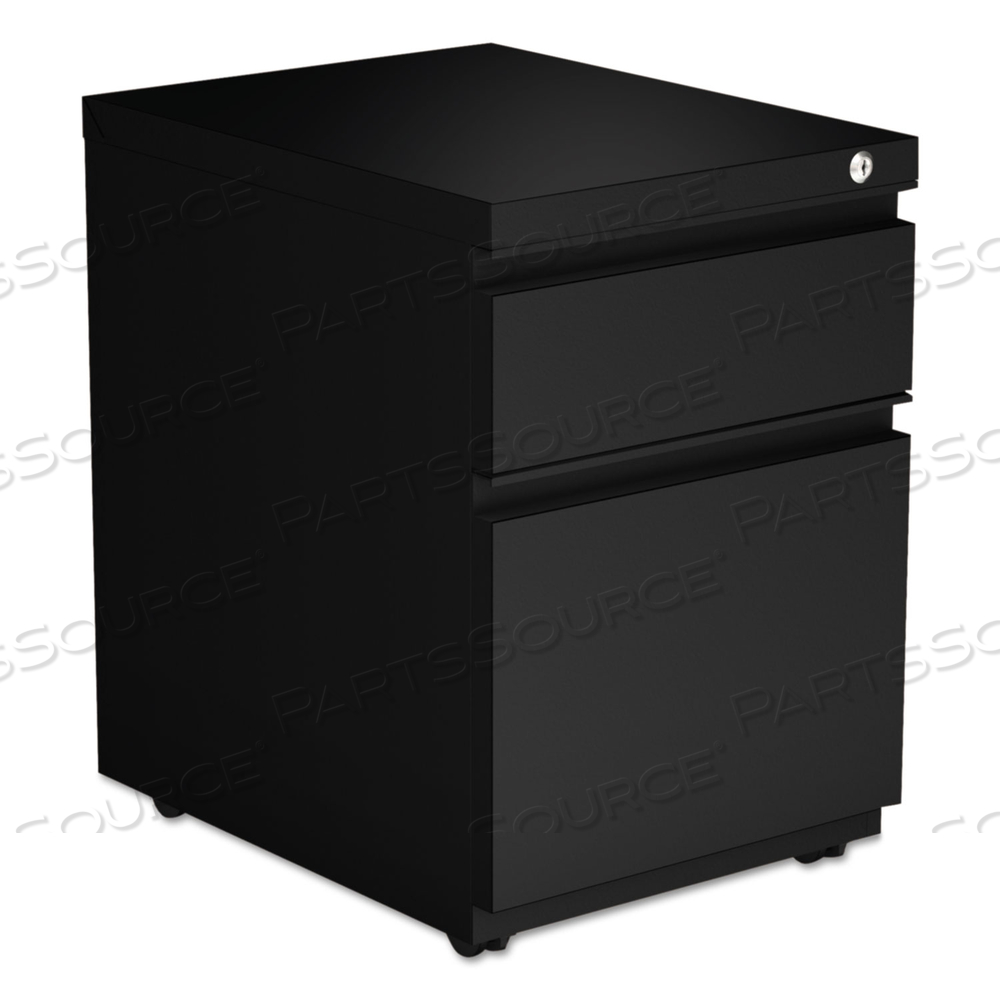 FILE PEDESTAL WITH FULL-LENGTH PULL, LEFT OR RIGHT, 2-DRAWERS: BOX/FILE, LEGAL/LETTER, BLACK, 14.96" X 19.29" X 21.65" by Alera