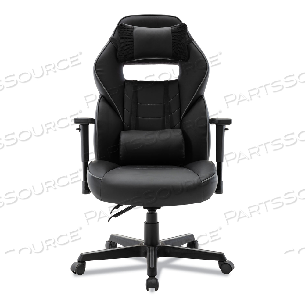 RACING STYLE ERGONOMIC GAMING CHAIR, SUPPORTS 275 LB, 15.91" TO 19.8" SEAT HEIGHT, BLACK/GRAY TRIM SEAT/BACK, BLACK/GRAY BASE by Alera RACING STYLE ERGONOMIC GAMING CHAIR, SUPPORTS 275 LB, 15.91" TO 19.8" SEAT HEIGHT, BLACK/GRAY TRIM SEAT/BACK, BLACK/GRAY BASE by Alera