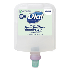 ANTIBACTERIAL GEL HAND SANITIZER REFILL FOR DIAL 1700 DISPENSER, 1.2 L REFILL, FRAGRANCE-FREE, 3/CARTON by Dial ANTIBACTERIAL GEL HAND SANITIZER REFILL FOR DIAL 1700 DISPENSER, 1.2 L REFILL, FRAGRANCE-FREE, 3/CARTON by Dial