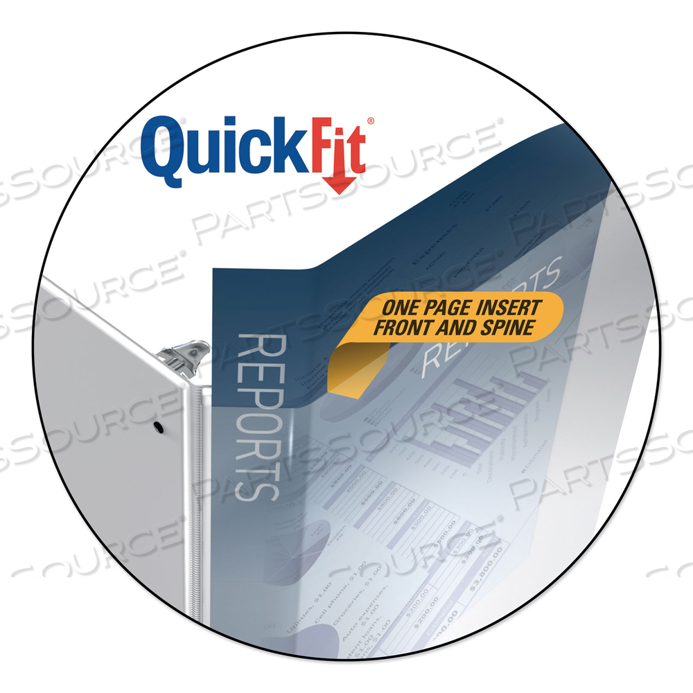 QUICKFIT LEDGER D-RING VIEW BINDER, 3 RINGS, 2" CAPACITY, 11 X 17, WHITE by Stride
