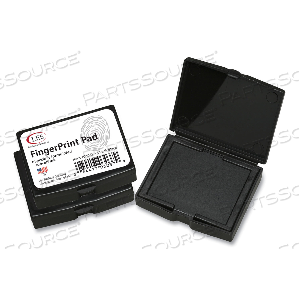 INKLESS FINGERPRINT PAD, 2.25" X 1.75", BLACK by Lee Products
