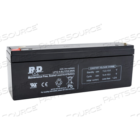 REPLACEMENT SEALED LEAD ACID BATTERY, 12 VOLT 4AH 