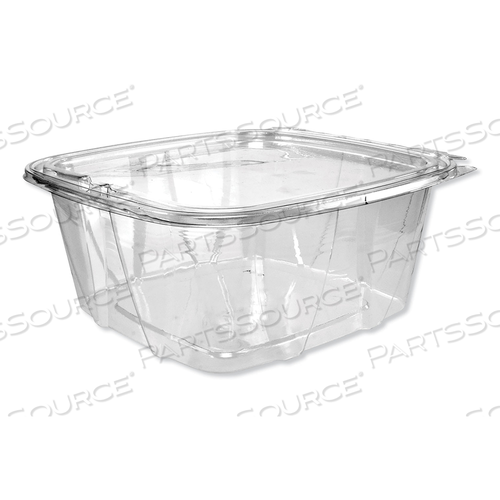 CLEARPAC SAFESEAL TAMPER-RESISTANT/EVIDENT CONTAINERS, FLAT LID, 64 OZ, 8.1 X 7.8 X 3.3, CLEAR, PLASTIC, 100/BAG by Dart Container Corporation