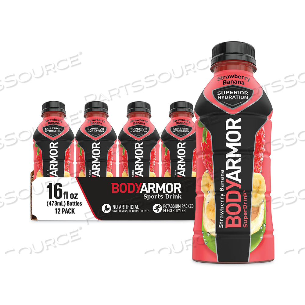 SUPERDRINK SPORTS DRINK, STRAWBERRY BANANA, 16 OZ BOTTLE by BodyArmor SUPERDRINK SPORTS DRINK, STRAWBERRY BANANA, 16 OZ BOTTLE by BodyArmor