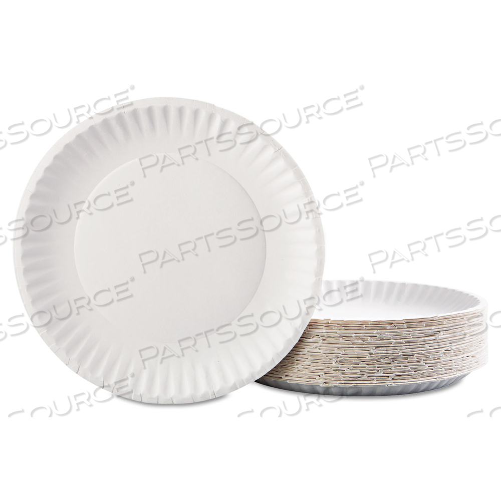 PAPER PLATES, 9" DIA, WHITE by AJM Packaging Corporation