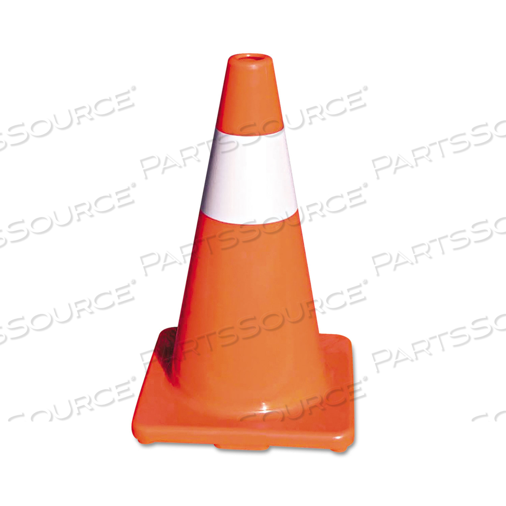 TRAFFIC CONE, 10 X 10 X 18, ORANGE/SILVER by Tatco
