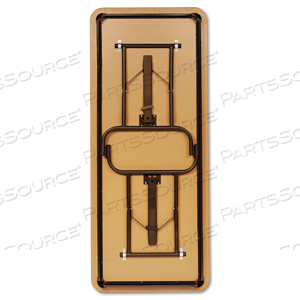 OFFICEWORKS COMMERCIAL WOOD-LAMINATE FOLDING TABLE, RECTANGULAR TOP, 96W X 30D X 29H, GRAY/CHARCOAL by Iceberg Enterprises