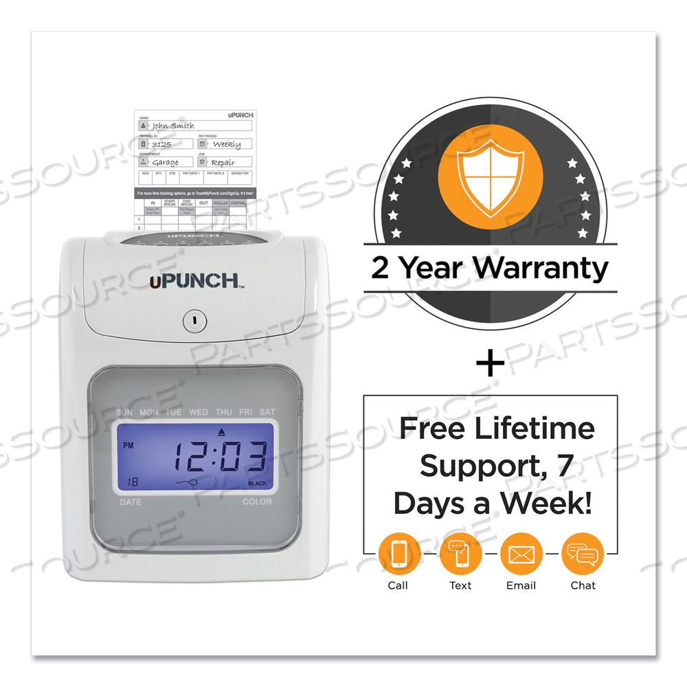 HN2500 ELECTRONIC CALCULATING TIME CLOCK BUNDLE, LCD DISPLAY, BEIGE/GRAY by uPunch