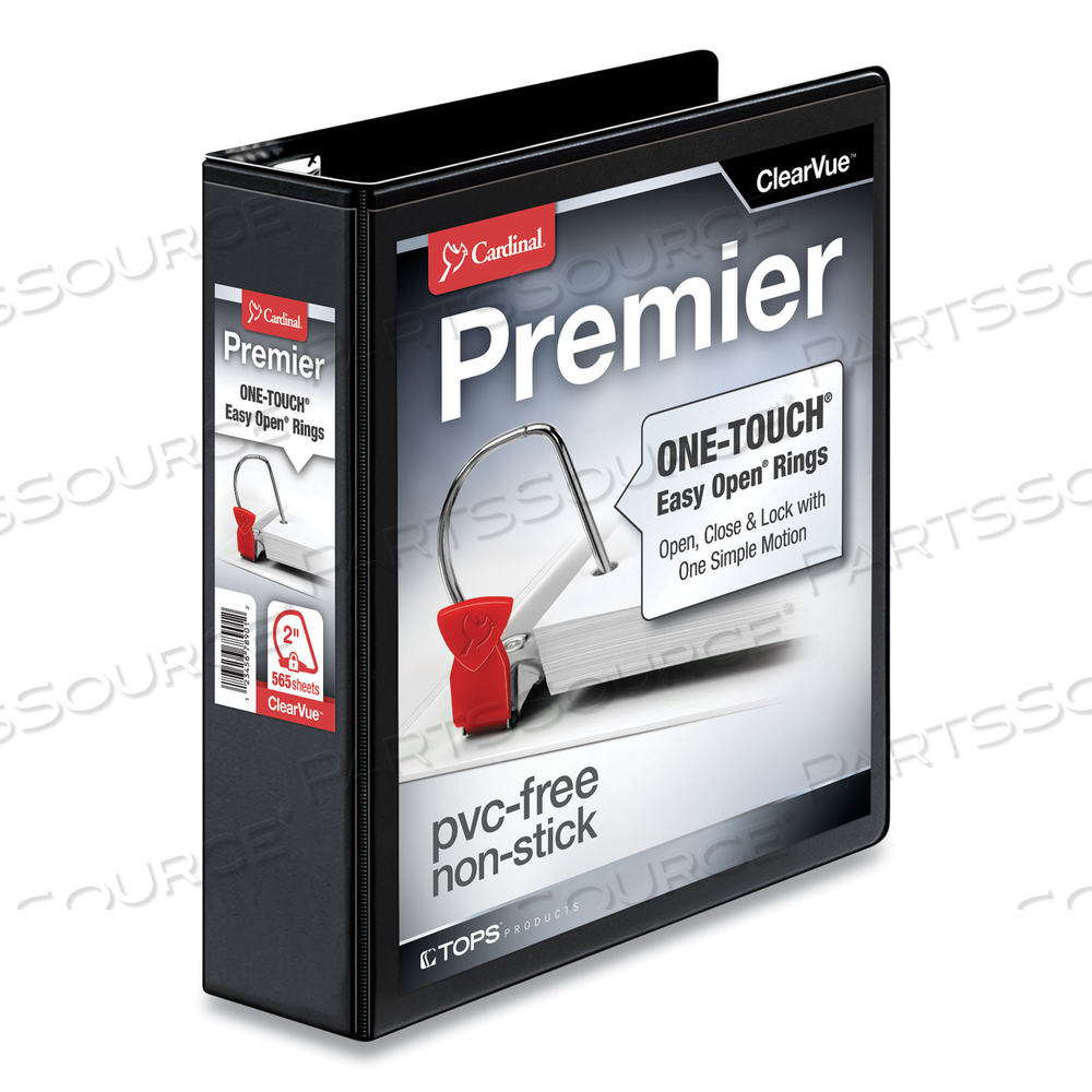 PREMIER EASY OPEN CLEARVUE LOCKING SLANT-D RING BINDER, 3 RINGS, 2" CAPACITY, 11 X 8.5, BLACK by Cardinal