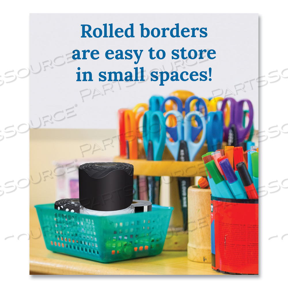 ROLLED SCALLOPED BORDER SET, 2.25" X 65 FT, ASSORTED by Carson-Dellosa Publishing