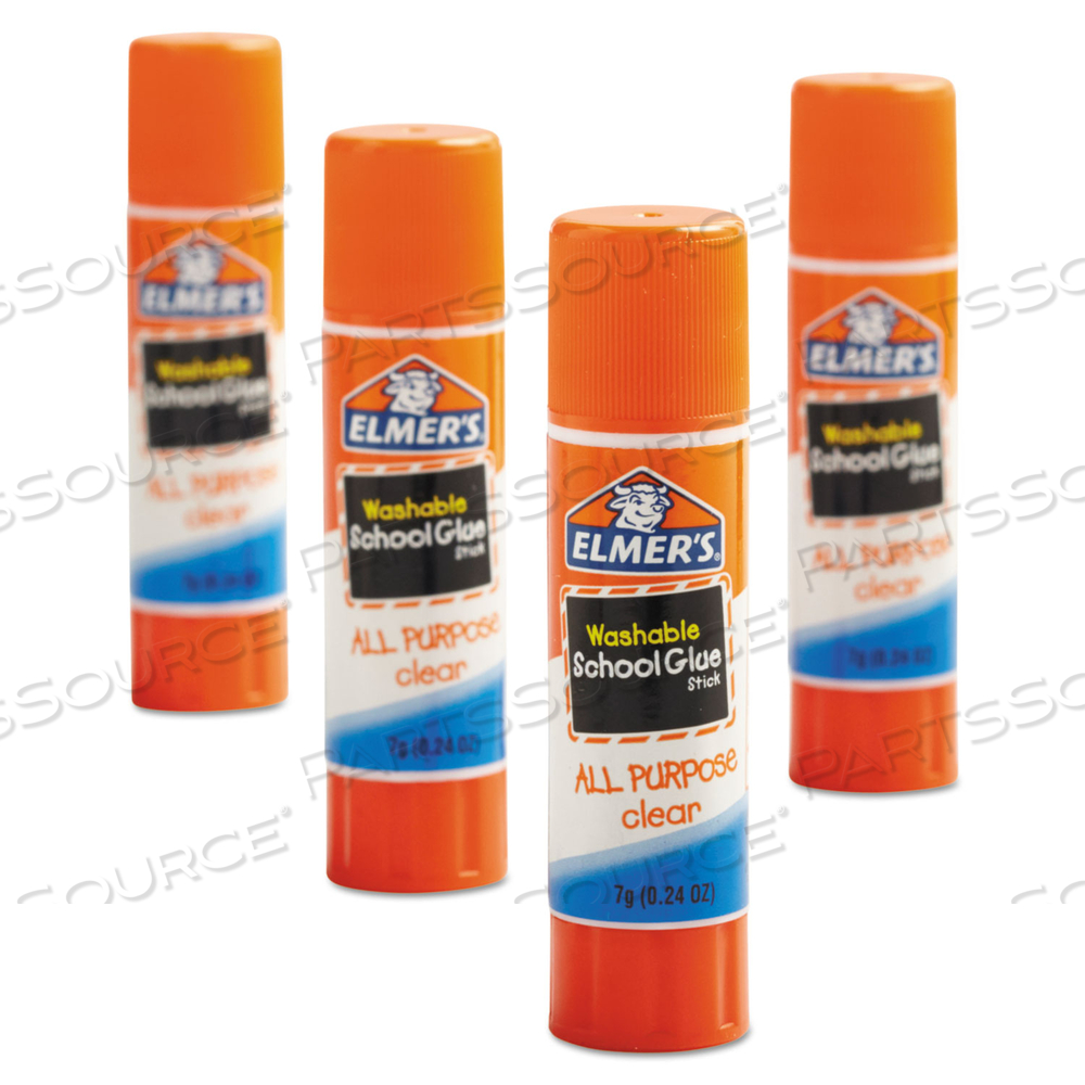 WASHABLE SCHOOL GLUE STICKS, 0.77 OZ, APPLIES WHITE SND DRIES CLEAR by Elmers