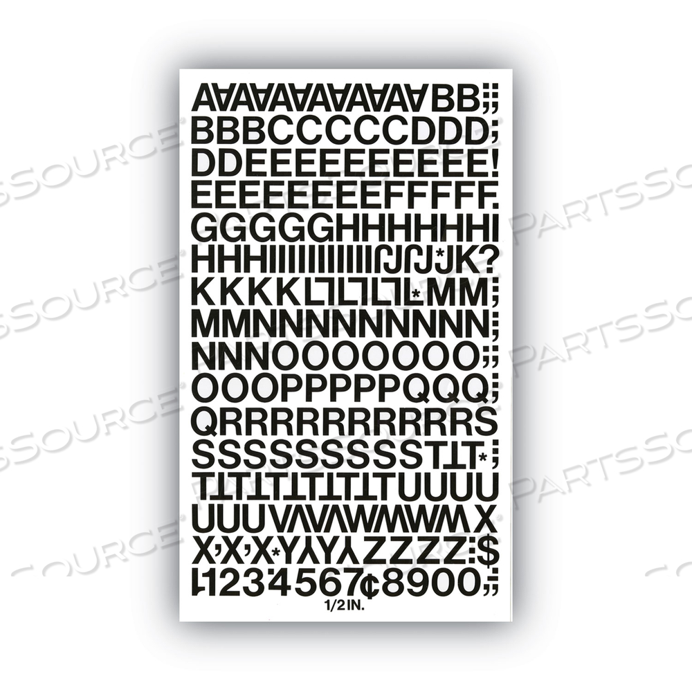 PRESS-ON VINYL LETTERS AND NUMBERS, SELF ADHESIVE, BLACK, 0.5"H by Chartpak PRESS-ON VINYL LETTERS AND NUMBERS, SELF ADHESIVE, BLACK, 0.5"H by Chartpak