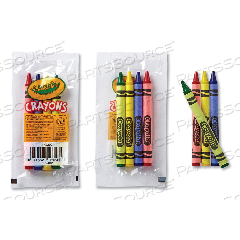 CLASSIC COLOR CELLO PACK PARTY FAVOR CRAYONS, 4 COLORS/PACK CLASSIC COLOR CELLO PACK PARTY FAVOR CRAYONS, 4 COLORS/PACK