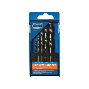 COBALT 5-PIECE LEFT HAND STUB DRILL BIT SET by Century Drill And Tool