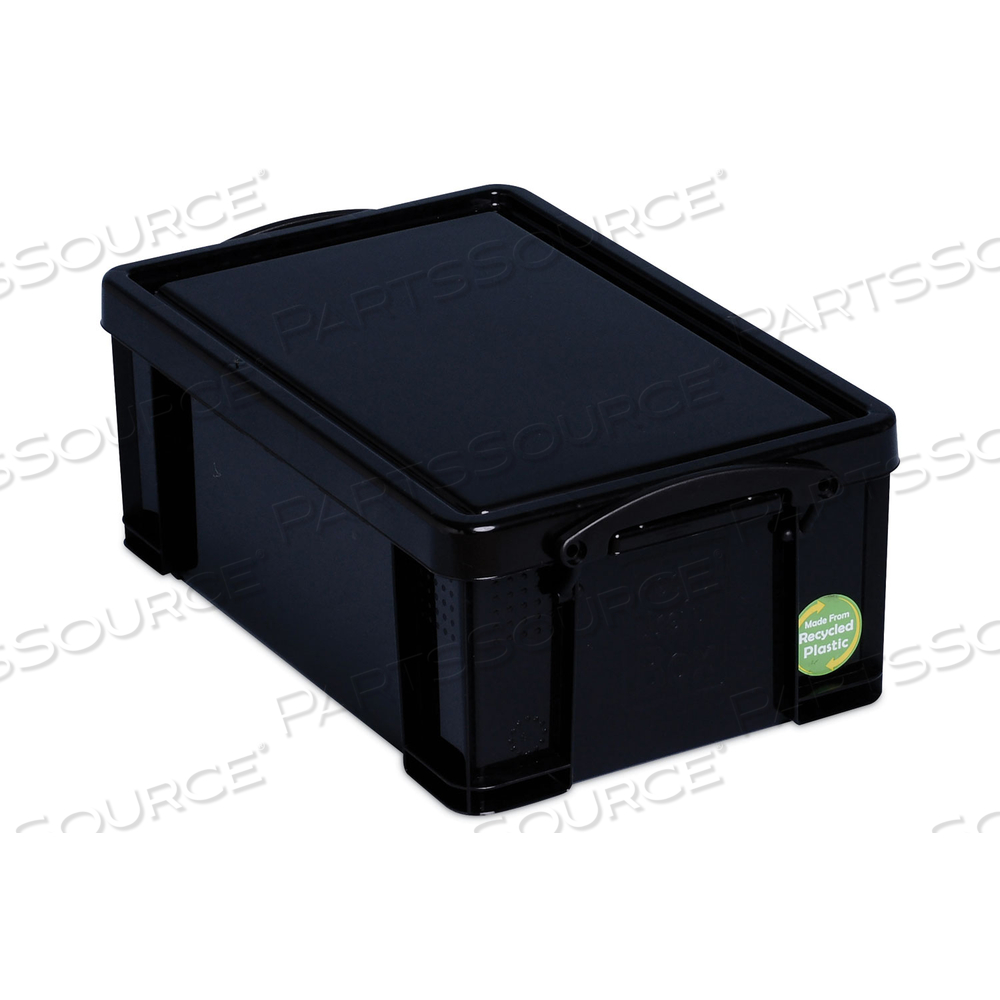 9.51 QT. LATCH LID STORAGE TOTE, 15.55" X 10.04" X 6.1", SOLID BLACK by Really Useful Box 9.51 QT. LATCH LID STORAGE TOTE, 15.55" X 10.04" X 6.1", SOLID BLACK by Really Useful Box