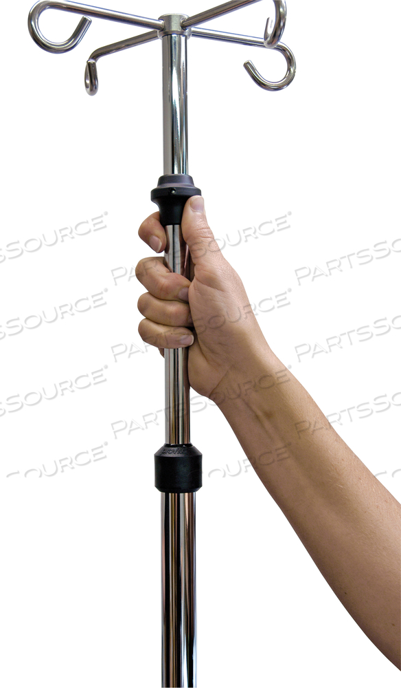 50LB 61 TO 93IN H STAINLESS STEEL SINGLE SMARTSTACK 4 HOOKS 5 LEGS IV STAND WITH CASTERS by SALAERA LLC 