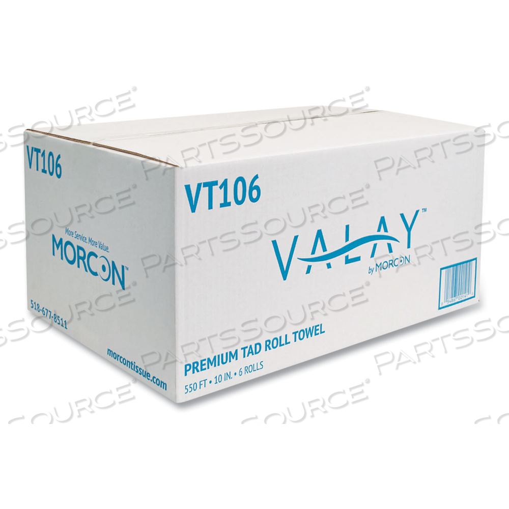 10 INCH TAD ROLL TOWELS, 1-PLY, 10" X 550 FT, WHITE/CARTON by Morcon Tissue 10 INCH TAD ROLL TOWELS, 1-PLY, 10" X 550 FT, WHITE/CARTON by Morcon Tissue