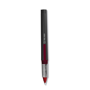 ROLLER BALL PEN, STICK, FINE 0.5 MM, RED INK, BLACK BARREL by TRU RED