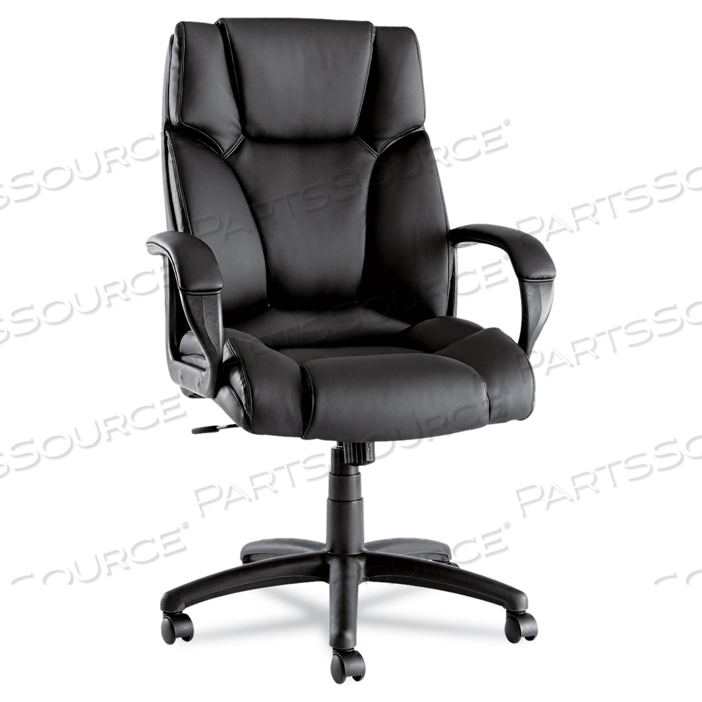 ALERA FRAZE SERIES EXECUTIVE HIGH-BACK SWIVEL/TILT BONDED LEATHER CHAIR, SUPPORTS 275 LB, 17.71" TO 21.65" SEAT HEIGHT, BLACK by Alera