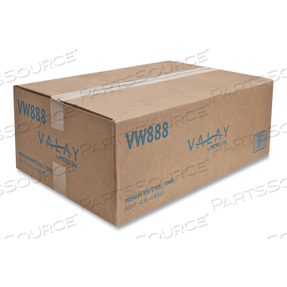 VALAY PROPRIETARY ROLL TOWELS, 1-PLY, 8" X 800 FT, WHITE/CARTON VALAY PROPRIETARY ROLL TOWELS, 1-PLY, 8" X 800 FT, WHITE/CARTON