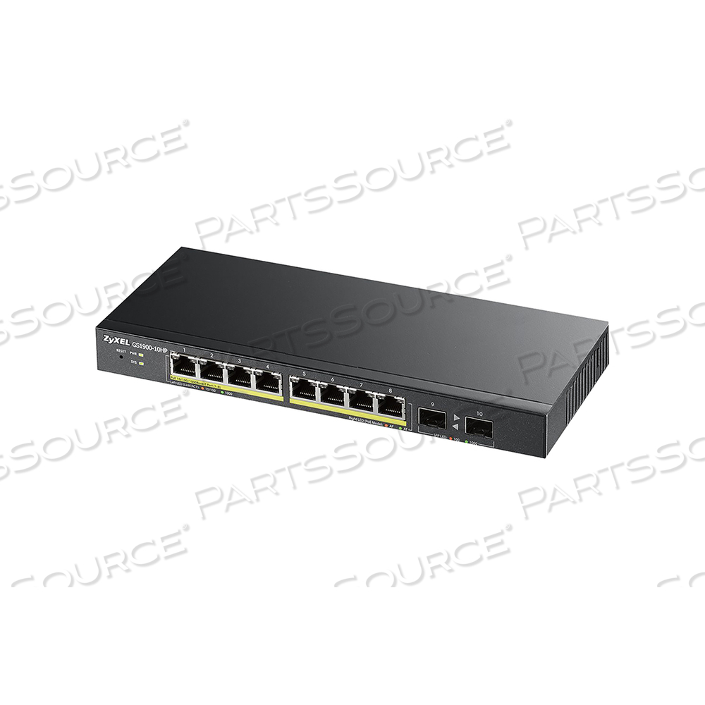 ZYXEL GS1900-10HP, SWITCH, 8 PORTS, SMART by Zyxel Communications ZYXEL GS1900-10HP, SWITCH, 8 PORTS, SMART by Zyxel Communications