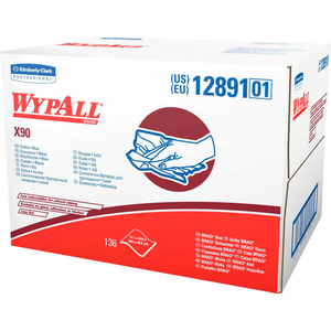 WYPALL X90 INDUSTRIAL CLOTHS 11" X 16-4/5", WHITE 136/CASE by Kimberly-Clark Corporation