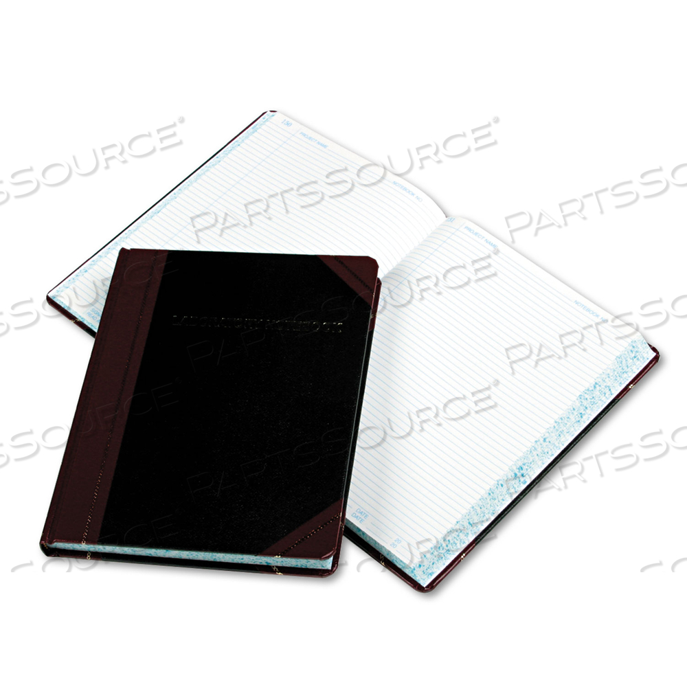LABORATORY NOTEBOOK, DATA/LAB-RECORD FORMAT, BLACK/RED COVER, 10.38 X 8.13, 300 SHEETS by Boorum & Pease