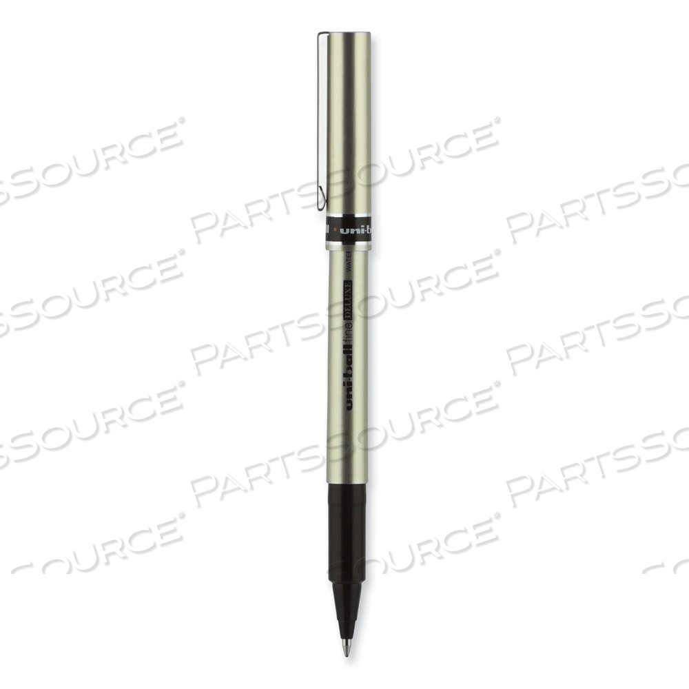 DELUXE ROLLER BALL PEN, STICK, FINE 0.7 MM, BLACK INK, CHAMPAGNE BARREL by Uni-Ball