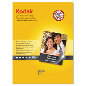 ULTRA PREMIUM PHOTO PAPER, 10 MIL, 8.5 X 11, HIGH-GLOSS WHITE by Kodak Consumer Products & Services