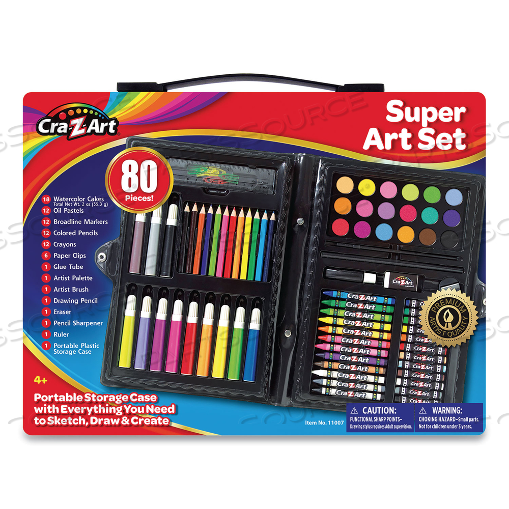 SUPER ART SET, 80 PIECES by Cra-Z-Art SUPER ART SET, 80 PIECES by Cra-Z-Art
